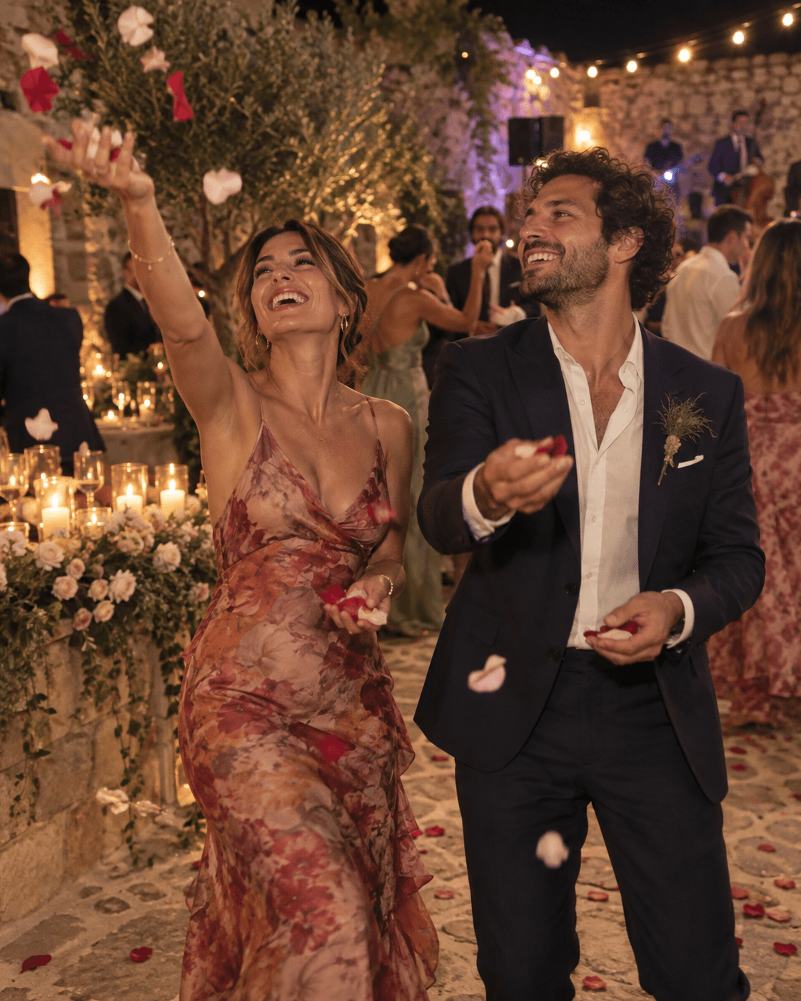 Illustrative photo of a celebration with flower petals